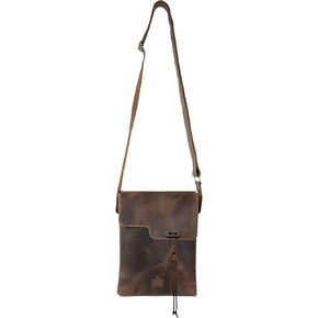 Rustic Crossbody Bag with Adjustable Shoulder Strap, Vintage Satchel, Travel Accessory, Handmade, Full Grain Leather, Bourbon Brown