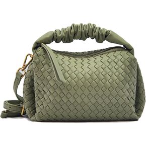 Small Woven Purses, Designer Crossbody Bags for Women Vegan Leather Bags Evening Woven Handbag Clutch