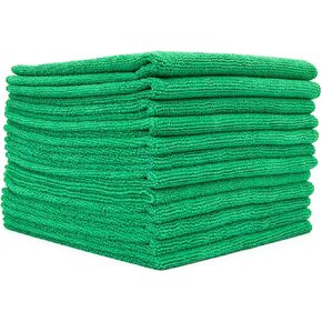 The Rag Company - All-Purpose Microfiber Terry Cleaning Towels - Commercial Grade, Highly Absorbent, Lint-Free, Streak-Free, Kitchens, Bathrooms, Offices, 300gsm, 14in x 14in, Ice Grey (12-Pack)
