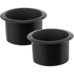 DOITOOL 2PCS Plastic Cup Holder Inserts for Car Replacement Drop in Cup Holder for Boat, Truck, Car, Sofa, Recliner, Poker Table (Black, 11x11x7cm)