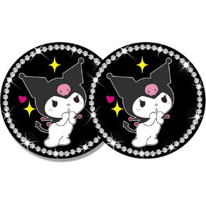 2Pcs Bling Car Cup Coaster, 2.75 Inch Cute Universal Silicone Non-Slip Cup Holders Coaster, Funny Car Decor Car Interior Accessories for Women Men