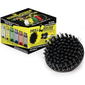 Industrial Cleaning Supplies: 5-Inch Flat Black Ultra Stiff Bristles Spin Brush - Electric Spin Scrubber BBQ Grill Brush for Deep Cleaning - Rust Removal - Power Cleaning Brush - Garage Floor Scrubber