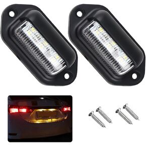 Kewucn 2 PCS 12-24V License Plate LED Light, Waterproof 6 LED License Plate Lamp Taillight for RV Camper Truck SUV Trailer Van, Step Courtesy Lights, Dome Cargo Lights or Under Hood Lights (Blue)