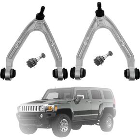 4-Pack Front Upper Lower Control Arm with Ball Joint fits LH RH Replacement for 2006-2010 H3 H3T