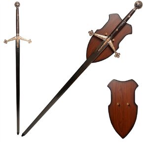 55" Medieval Stainless Steel Royal Scottish Claymore Highland Two Handed Broad Sword for Cosplay,Collection