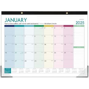 2022-2023 Desk Calendar - Large Desk Calendar from Jul. 2022 - Dec. 2023, 18 Monthly Desk/Wall Calendar 2-in-1, 22" x 17", 2 Corner Protectors, Large Ruled Blocks, To do & Notes - Blue