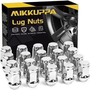 MIKKUPPA 1/2-20 Lug Nuts - Replacement for 1987-2018 Jeep Wrangler, 1993-2010 Jeep Grand Cherokee, 1991-2020 Ford Explorer - 20pcs 7 Spline Aftermarket Wheel Black Lug Nut