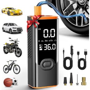 Tire Inflator Portable Air Compressor, 180PSI Air Pump for Car Tires with 25000mAh Battery, One Click Smart Air Pump Tire Inflator for Car, Motorcycle, Bicycle and More with Tire Pressure Gauge