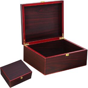Tree of Life Wooden keepsake Box - Wooden Decorative Boxes with Lids/Keepsake Boxes with Lids - Wood Decorative Storage Boxes with Lids - Memorial Box (Tree of Life Red, Small)