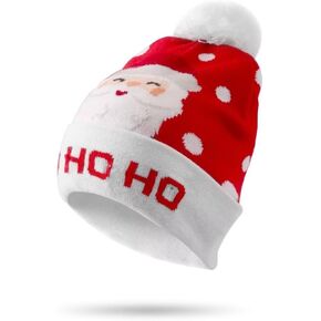 1 Pack LED Light-up Knitted Hat with Flashing Modes for Christmas Holiday