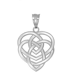 Claddagh Gold Exquisite 925 Sterling Silver Motherhood Celtic Knot Charm Pendant