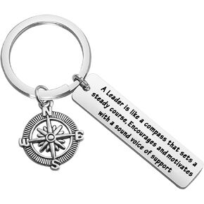 FOTAP Boss Gift A Leader is Like A Compass Keychain Boss Appreciation Gift
