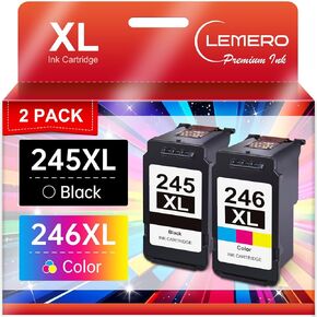LEMERO 245XL 246XL Ink Cartridge PG-245 CL-246 Replacement for Canon Ink 245 and 246 Compatible for Canon 245XL 246XL Combo Pack for Canon Pixma MX490 MX492 MG2522 TR4522 TR4520 TS3122 TS3322 Printer