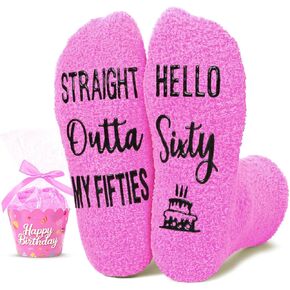 HAPPYPOP 60th Birthday Gifts Ideas for Women - Socks for 60 Year Olds, Best Gifts for 60 Year Old Middle Aged Woman, Gift for 60 Year Olds