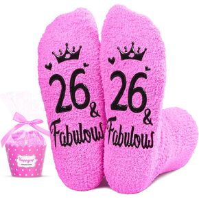 HAPPYPOP 26th Year Old Birthday Gifts for Women - Socks for 26 Year Olds, Best Gifts for 26 Year Old Woman