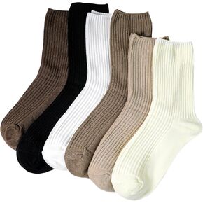 Women's Fashion Socks, 6 Pairs Cozy Socks, Women’s Multi Pack of Colorful Cotton Socks, Girls Socks, Cute Crew Socks for Women,Dress Socks Women for Sports, Leisure and Parties(Stripe Socks)