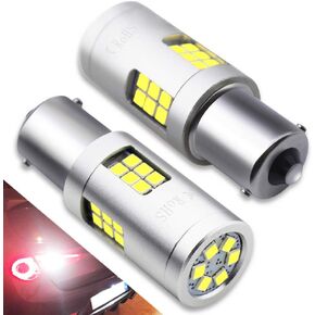 20Watts No Hyper Flash BA15S LED Bulbs High Power 3030 30SMD Chips 1156 1141 1003 1073 7506 LED Lamps For Reverse Brake Turn Signal Lights,(No Load Resistor Required).Xenon White.2-Pack.