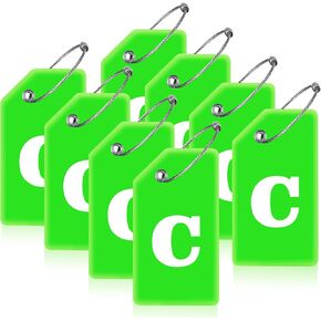 8 Pcs Luggage Tags for Suitcases, 26 Initial Letter Travel Luggage Baggage Identification Labels ID Tags Fully Bendable Tags with Stainless Steel Loop (Letter K, Colorful)
