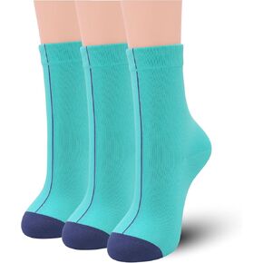 SERISIMPLE Women's Rayon Bamboo Thin Crew Socks Vivid Color Dress Casual Super Soft Wide Fun Stretchy 3 Pairs