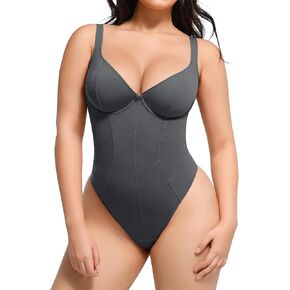 SHAPELLX Slimming Bodysuits for Women Tummy Control Thong Shapewear Built in Bra Body Control Body Suit Faja Body Shaper