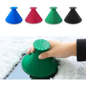 Car Window Scraper, Car Ice Scraper, Car Windshield Ice Remover, Magical Car Ice Scraper, Round Snow Scraper with Funnel, Cone-Shaped Car Snow Remover, Car Frost Wipe Scraper for Car, Truck