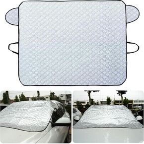 Windshield Snow Cover，Windshield Cover for Ice and Snow 4-Layer Protection for Snow, Ice, UV, Frost Wiper | Car Windshield Sun Shade for Cars, Sedans, and Compact SUVs (Medium) (59"x48")