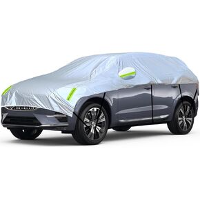 SUV Half Car Cover Silver Car Windshield Sunroof Sunshade Snow Cover Universal Fits Length 185"-200"