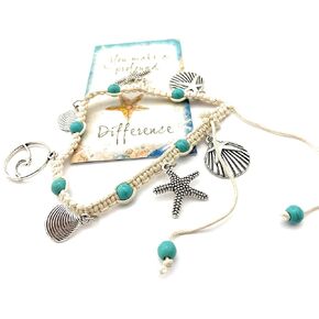 Smiling Wisdom - Starfish Story You Make a Difference Mini Keepsake Card and Anklet - Women