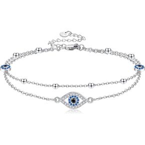Evil Eye Anklet Sterling Silver Evil Eye Anklet Bracelets Evil Eye Jewelry for Women