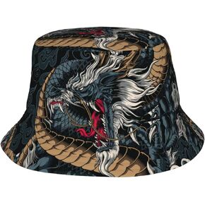 Dragon Bucket Hat Cool Fisherman Hat Dragon Sun Hats Mens Caps for Women Men Outdoor