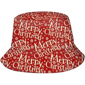 Christmas Santa Bucket Hat for Women and Men,Funny Beach Sun Cap Fisherman Hat for Travel Outdoor Hiking