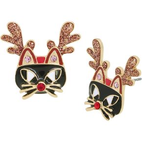 Betsey Johnson Womens Reindeer Stud Earrings