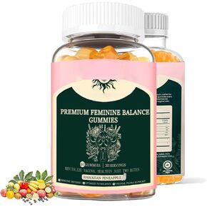 Feminine Balance Gummies, Hawaiian Pineapple, Vegan, Gluten-Free，Support Women's Health, 60 Gummies