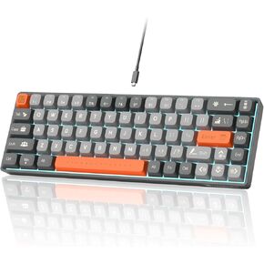 Camiysn Mechanical Keyboard and Mouse Combo for Office, Low Profile Full Size Wired Keyboard and Mouse Combo with Ice Blue Backlit, Linear Red Switches for Windows/Mac, Desktop, Laptop, PC
