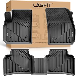 LASFIT Floor Mats for Acura RDX 2019-2025 TPE All Weather Custom Fit Floor Liner for Acura RDX 1st and 2nd Row Full Set Rubber Car Liner Accessories, Black, Tasteless, Durable and Easy to Clean