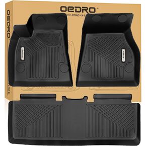 OEDRO Floor Mats Fit for 2015-2020 Tesla Model S, Unique Black TPE All Weather Protection Car Mats Includes 1st and 2nd Row: Front, Rear, Full Set Liners
