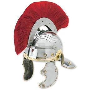 Medieval Warrior Roman Imperial Centurion Historical Helmet Armor. (Red Bush)