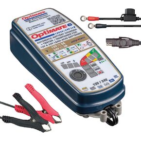 Optimate6 12V/24V - 12V 6A / 24V 3A, Model TM381, Gold Series High Performance Battery Charger & maintainer for Deep Cycle Batteries