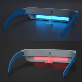 Light Therapy Glasses, Blue and Red Light Therapy, Blue Light for Good Sleep, Winter Blues, Jet Lag, Night Shift, Energy and Mood, Unique 670nm Red Light for Eye Health