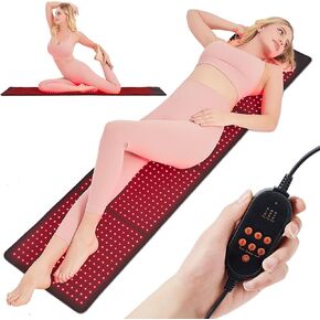 Red&Infrared Light Therapy for Full Body - 660nm & 850nm LED Whole Body Wrap Mat - 67 * 23.6in Widened Size for Pain Relief&Skin Beauty Care 360 Degree Coverage Infrared Light Therapy Device(2PCS）