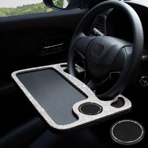 eing Bling Auto Steering Wheel Desk, Laptop,Tablet, Notebook Car Travel Table, Food Eating Hook On Steering Wheel Tray, for Constant Travelers, Fits Most Vehicles Steering Wheels,Black