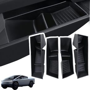 4PCS Door Side Storage Box Fit for Tesla Cybertruck 2024, Front Rear Side Door Storage Organizer Tray, Door Handle Insert for Cybertruck Accessories