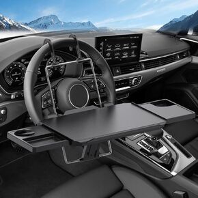 Steering Wheel Tray - Car Desk & Car Table Tray for Easy Writing and Eating, Versatile Car Laptop Mount & Food Table for Cars, SUVs, Trucks, and Vans, Perfect for Work and Travel