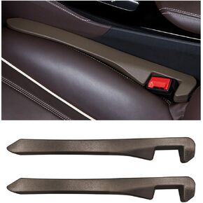 2PCS Car Seat Gap Filler, Leather Auto Seat Gap Plug Stop Things from Dropping, Elastic Crevice Blocker to Fill The Gap Between Seat & Console, Universal Car Accessories (Black)