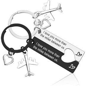 Couple Anniversary Keychain for Boyfriend Girlfriend Long Distance Relationship Gifts for Couple Keychain Long Distance Keychain His and Hers Gift Going Away Gift Valentine's Day Gift for Husband