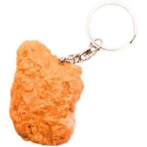Colt & Kase Chicken Nugget Keychain, Cute Food Keychain, Unisex Gift, Brown/Yellow PVC