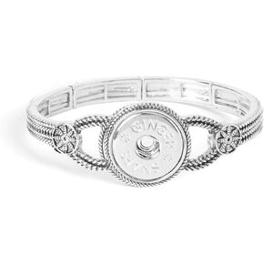 Ginger Snaps Stretch 1 Snap Bracelet | Interchangeable & Adjustable Snap Jewelry Collection | Choose Your Own Button Charms for Necklaces, Bracelets & Rings | Stretch | SN95-33 | Graduation Gift