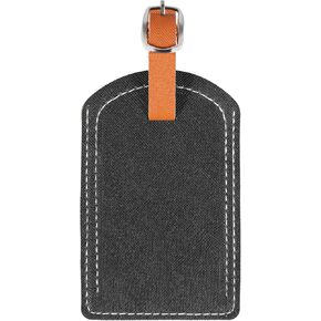 Premium PU Leather Colored Luggage Tags for Suitcases, Luggage and Travel Bags, Privacy Protection Travel Bag Tags - Light Blue(Pack of 2)
