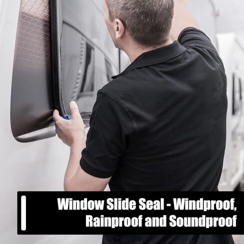 RV Slide Out Seal 2.6 Inch Wiper Clip on Weather Stripping Rubber RV Wiper Seal Door Window Channel Seal Mounts Black Clip on Seal for Windows Doors Truck Cargo Seam Protecting (15 ft) in Saudi Arabia