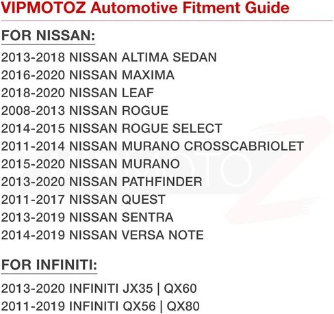 مصباح لوحة ترخيص LED كامل من VIPMOTOZ متوافق مع Nissan Altima Maxima Murano Rogue Select Sentra Versa Note Pathfinder Quest Infiniti JX35 QX56 QX60 QX80، مصباح علامة بيضاء 6000K = in Kuwait
